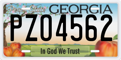 GA license plate PZO4562