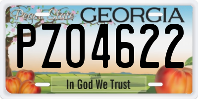 GA license plate PZO4622