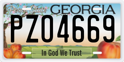 GA license plate PZO4669