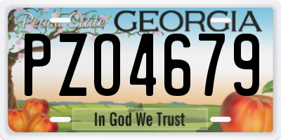 GA license plate PZO4679