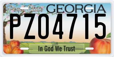 GA license plate PZO4715