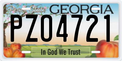 GA license plate PZO4721