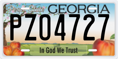 GA license plate PZO4727