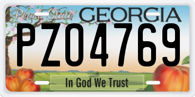 GA license plate PZO4769
