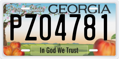 GA license plate PZO4781