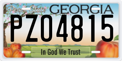 GA license plate PZO4815