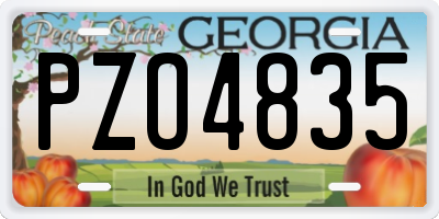 GA license plate PZO4835