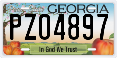 GA license plate PZO4897