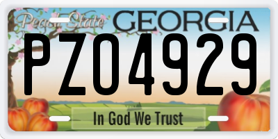 GA license plate PZO4929