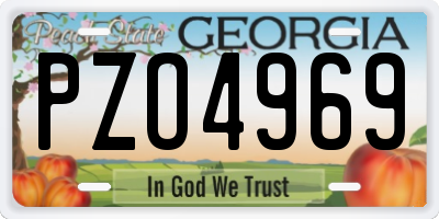 GA license plate PZO4969