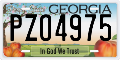 GA license plate PZO4975
