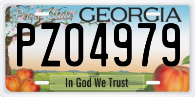 GA license plate PZO4979