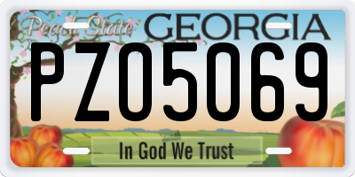 GA license plate PZO5069