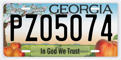 GA license plate PZO5074