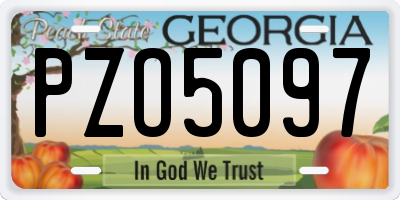 GA license plate PZO5097