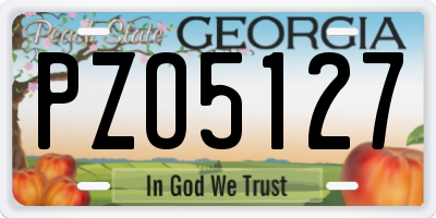 GA license plate PZO5127