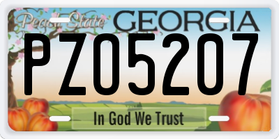 GA license plate PZO5207