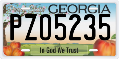 GA license plate PZO5235