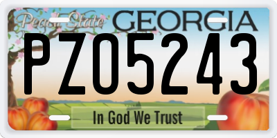 GA license plate PZO5243