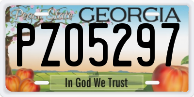 GA license plate PZO5297