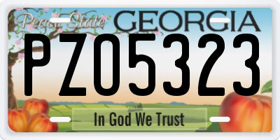 GA license plate PZO5323
