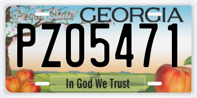 GA license plate PZO5471