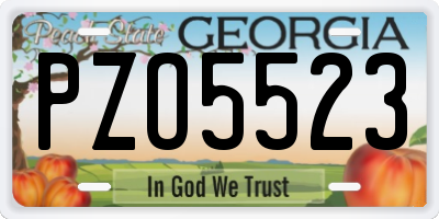 GA license plate PZO5523