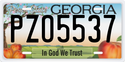 GA license plate PZO5537