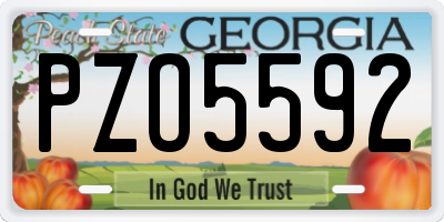 GA license plate PZO5592