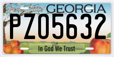 GA license plate PZO5632
