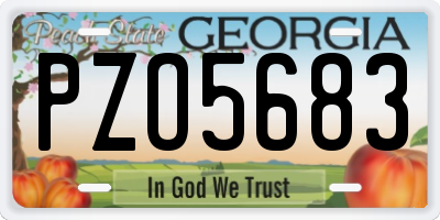GA license plate PZO5683