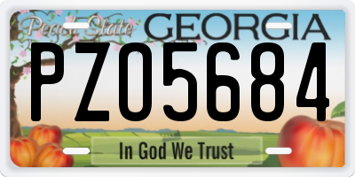 GA license plate PZO5684