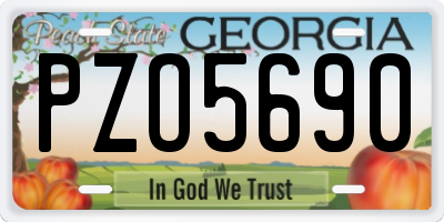 GA license plate PZO5690