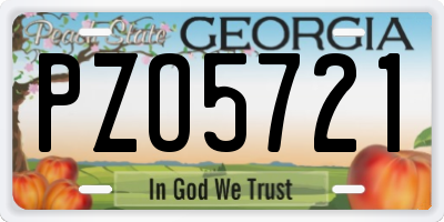 GA license plate PZO5721