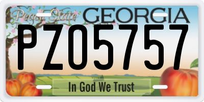 GA license plate PZO5757