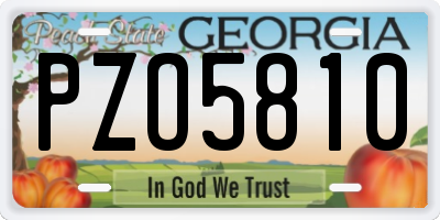 GA license plate PZO5810