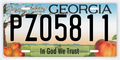 GA license plate PZO5811