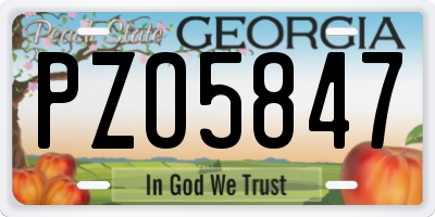 GA license plate PZO5847