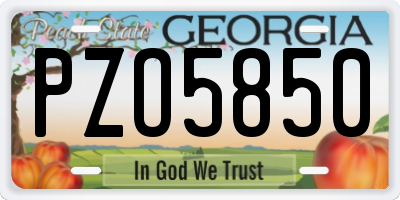GA license plate PZO5850