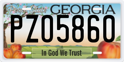 GA license plate PZO5860