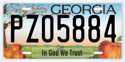 GA license plate PZO5884
