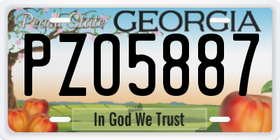 GA license plate PZO5887