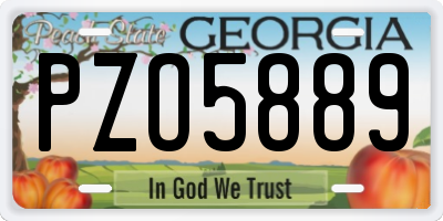 GA license plate PZO5889