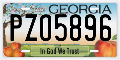 GA license plate PZO5896