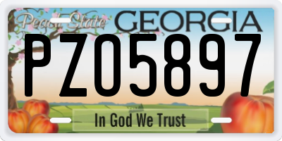 GA license plate PZO5897