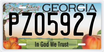 GA license plate PZO5927