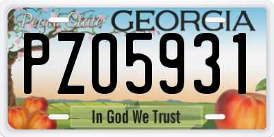 GA license plate PZO5931