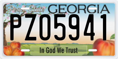 GA license plate PZO5941