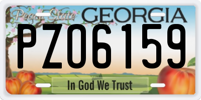 GA license plate PZO6159