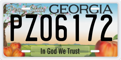 GA license plate PZO6172